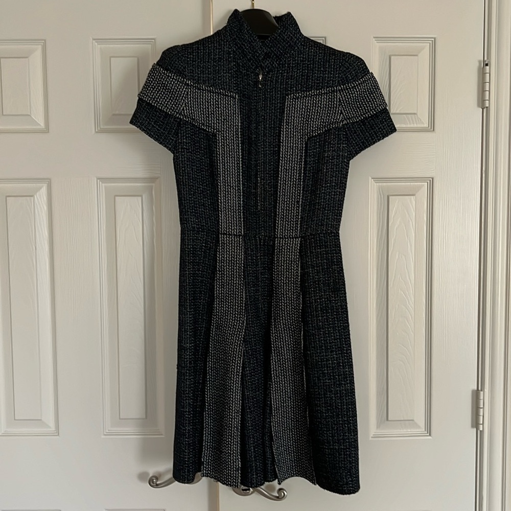 Chanel Boucle Wool Dress with CC Logo Silk  Lining